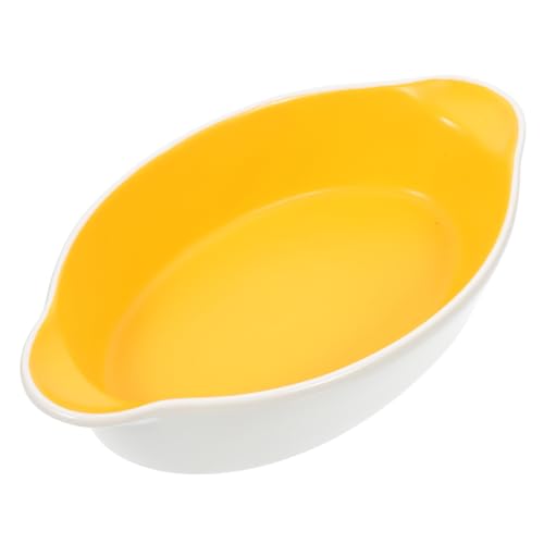 FONDOTIN Teglia da Forno in Ceramica Bicolore con Doppia Maniglia Resistente ad Alte Temperature Adatta Forno e Microonde per Arrosti Torte e Pane