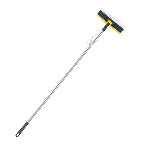 Qiwieod Spazzola per la pulizia dei pavimenti e raschietto, spazzola per pavimenti con spatola, spazzola per scrub per fughe, raschietto per malta girevole a 180° e spazzola con setole rigide,