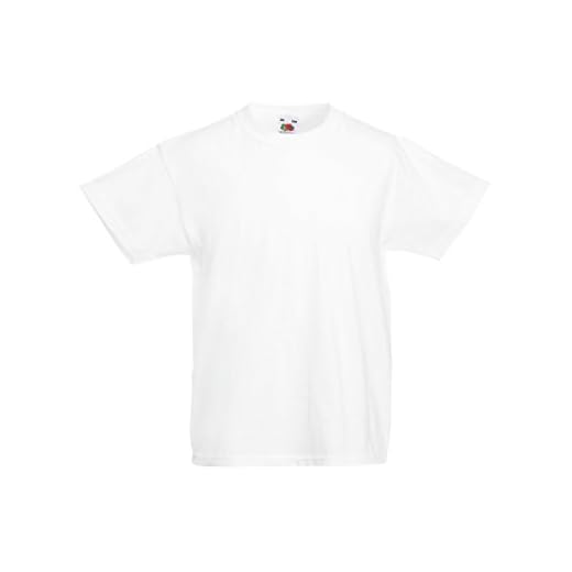 Fruit of the Loom T-shirt för barn – 21 färger/ålder 3–15 år, Vit, 3-4 År