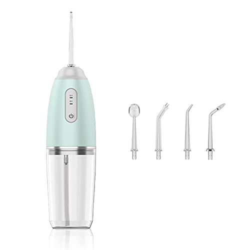Irrigador de agua portátil con 3 modos de tanque de 230 ml, 4 cabezales de boquilla, IPX7, dispositivo eléctrico recargable por USB, limpieza de dientes