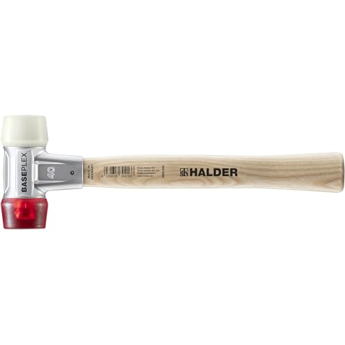 BASEPLEX-Schonhammer, Nylon/Celluloseacetat mit Zinkdruckguss-Gehäuse und Holzstiel | D=40 mm | 3968.040