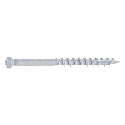 Saberdrive Trim Screws in White, 1lb, Approx. 171 Pieces - #8 x 2 Durable Serrated Thread Self-Tapping Exterior Wood Screws, Fasteners for Flooring, Construction, Repair Cover