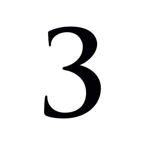 Chiffre Adhésif - Numéro de Boite aux Lettres en Plexi - Chiffre 3 - Hauteur : 5 cm - Coloris Noir - Plexiglass - Chiffres Boites aux Lettres - Numérotation - Double face au dos Chiffre Adhésif - Numéro de Boite aux Lettres en Plexi - Chiffre 3 - Hauteur : 5 cm - Coloris Noir - Plexiglass - Chiffres Boites aux Lettres - Numérotation - Double face au dos