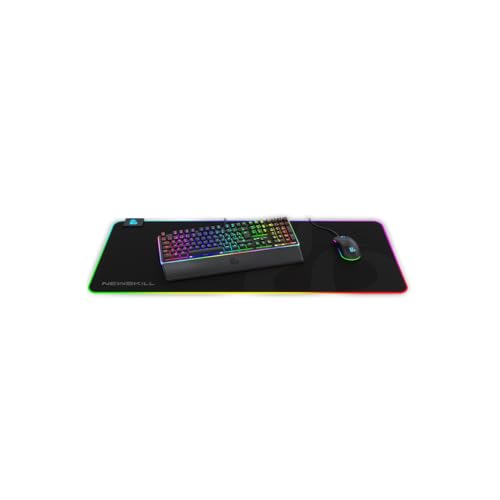 Nemesis V2 Tappetino Gaming RGB con base in gomma naturale e superficie in microfibra (retroilluminazione RGB intorno alla base) - XL - Nero - Mousepad - Immagine 1