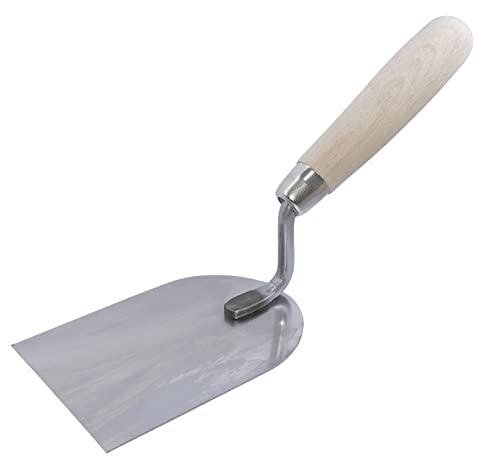 AERZETIX - C54477 - Paleta para estuco/yeso 80x120mm - herramienta de albañil - manija de madera/espátula en acero - extremo cuadrado
