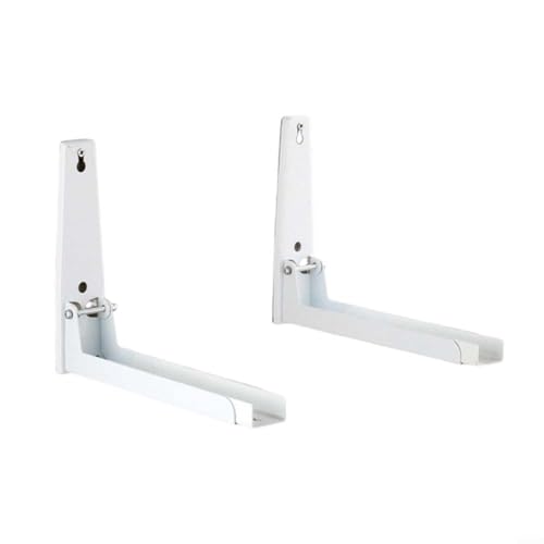 Estante ajustable de acero inoxidable para microondas montado en la pared para cocinas pequeñas, estante telescópico y plegable para organización de encimera, resistente al óxido y al desgaste (blanco