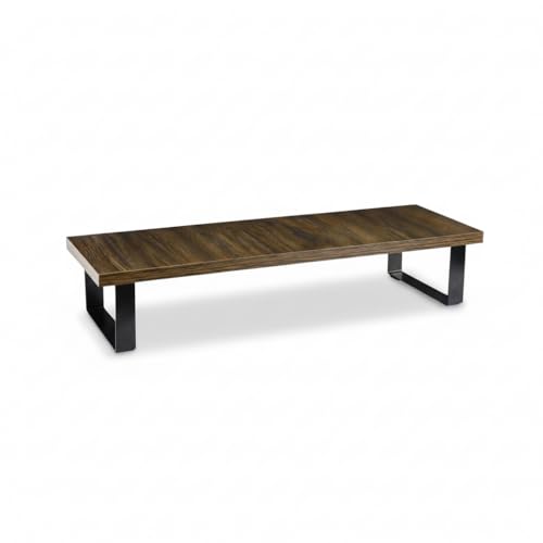 Image of flux Monitor Stand Wooden | Monitor Stand Riser | PC Stand For Desktop Table | Non Slip, Material: Particle Board & Metal Brown
