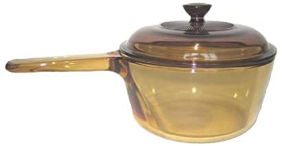 Corning Vintage Visions Visionware 1.5L Sauce Pan Pot W/Lid 1.59 Quart Amber - Image 3