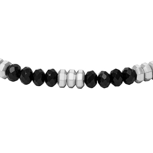 Fossil Herrenarmband All Stacked Up Beads Achat schwarz, JF04602040 – Ansicht 4
