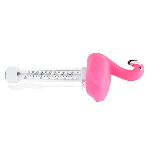Taidda Thermomètre de Piscine Flottant en Forme D'animal Haute Précision pour Piscine et Spa, Thermomètre Durable pour Mesure de la Température de L'eau Rose 8 X 22 Cm