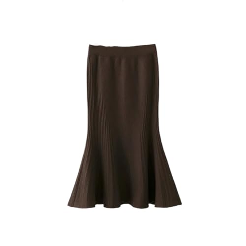 Women Knitted Mermaid Skirt Classic Elastic High Waist Slim Solid A-Lined Casual Skirts