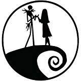 Jack and Sally Nightmare Black Decal Vinyl Sticker|Cars Trucks Laptop|