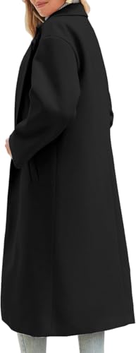 Women's Woolen Overcoat Winter Lapel Long Trench Coat with Pockets3