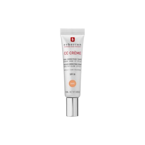Erborian - CC Crème mit Centella Asiatica - High-Definition Illuminierende GesichtsCrème und Make-up - Sonnenschutz SPF 30 - Koreanische Kosmetik - Doré 15 ml