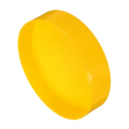 Image of uxcell 2pcs Rubber End Caps 200mm(8 Inch) ID Vinyl Round Tube Bolt Cap Cover Screw Thread Protectors Yellow, 50mm Height