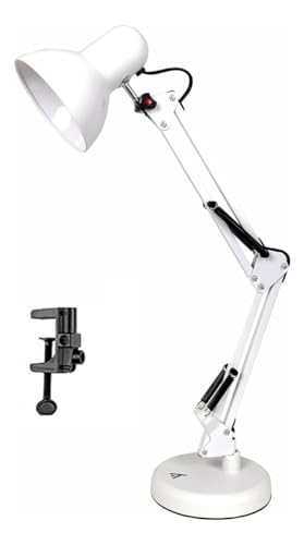 Luminária Articulada De Mesa Abajur Modelo Pixar Com Base E Garra (BRANCO)