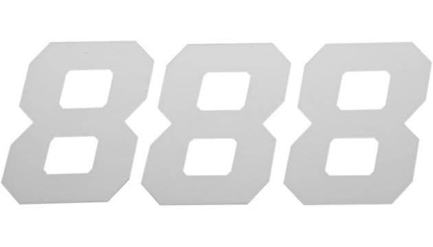 ATV&UTV Replace Parts & Accessories for Dcor Race Plate Number #8 4" H White 3-Pack Mod-BBM45-FV8948