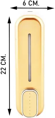 Image of Black ABS Wall Mounted Soap Dispenser: Leak-Free Hand Wash & Shampoo Bottle for Bathroom, Kitchen, Shower, Ideal Home Gadget & Organiser for Soap Dispenser in Wash Basin. (Gold)