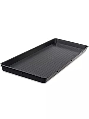 Gardeners Supply Company Large Plant Tray | Multi-use Durable Big Plastic Tray for Indoor & Outdoor Plants, Seed Starting Tray & Potted Succulents, Flowers | ?46-1/2"L x 15-1/2"W x 2" Deep - Black