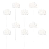 ARTSEWPLY 50 Piezas de Adornos para Tartas de Nube 3D Palillos para Cupcakes de Algodón Decoración para Cumpleaños Shower y Fiestas Infantiles