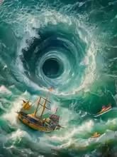 LMAIWANG Trójkąt bermudzki artystyczny plakat wydruk do biura salonu wystrój domu ocean obraz na płótnie sztuka ścienna mural (30 x 45 cm/ramka wewnętrzna)