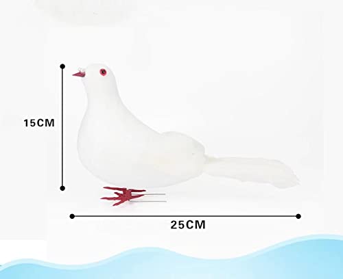2 Pcs Simulation White Dove Flying Pigeon Foam Feather Birds Ornaments Artificial White Dove for Craft Wedding Home Garden Decor 26cm