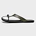 BWSEOBG Men's Genuine Leather Flip-Flops Fashion Square Toe Flat Beach Sandals Casual Comfort Thong Slides Sandals for Vacation Leisure (Green,10)