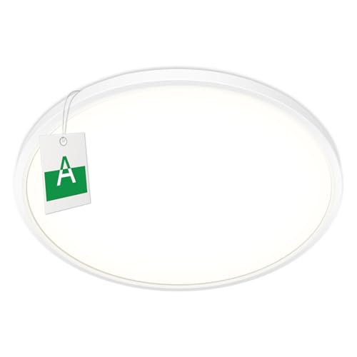 Bzavor LED Deckenlampe Effizienzklasse A 210lm/w 4000K 11W 2600lm,Rund Ø30cm LED Deckenleuchte Flach IP54 Wasserfest Lampe Panel für Küche Wohnzimmer Badezimmer Flur Schlafzimmer, Weiß, Ultra Dünn