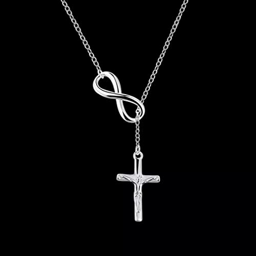 Colliers infinis en Argent 925 avec crucifix, le cadeau d'anniversaire idéal