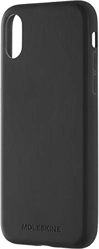 Coque rigide Moleskine pour iPhone X noire au toucher doux