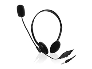 Ewent EW3567 Headset mit Mikrofon für Laptop PC iPhone Samsung Smartphone PS4 New X-Box Tablet PC iPad iPod MP3 4 Pin 3.5mm Jack für Kopfhörer und Mikrofon
