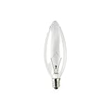 Bulbrite 460025 KR25CTC/32 25-Watt Dimmable Krypton Krystal Touch Torpedo B10 Chandelier Bulb, Candelabra Base, Clear (Pack of 10)