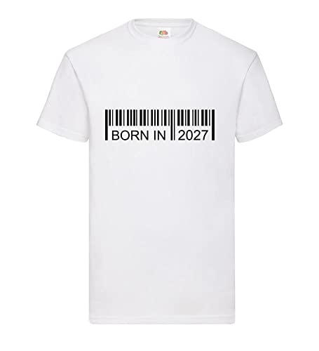 T-shirt Born in 2027 blanc homme XXXL le cadeau d'anniversaire mémorable