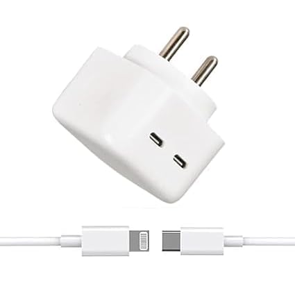 Image of Original 35W Dual PD 3.0 GaN USB-C Port Compact Power Adapter Plug Fast Wall Charger Adapter Compatible for iPhone, AirPods, MacBook Air & Other Smartphones (DEC128)