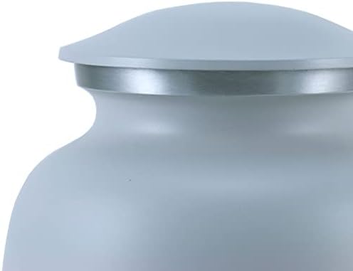 Classic Alloy Cremation Urn for Ashes - Large - Holds Up to 200 Cubic Inches of Ashes - Greyish White Memorial Urn for Loved Ones