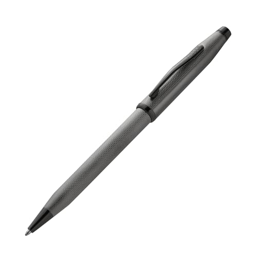 Image of Cross Century II Polished Slate Gray Engraved Diamond Pattern with Slate Gray PVD Appointments Refillable Ballpoint Pen - Medium Point, Black Ink, Presented in a Luxury Gift Box