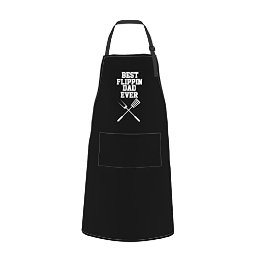 Wodealmug Men's Best Flippin Dad Ever Grilling Apron Bbq Apron Adjustable Cooking Daddy Apron With Pocket Grilling Gifts For Papa, Husband #TOP5