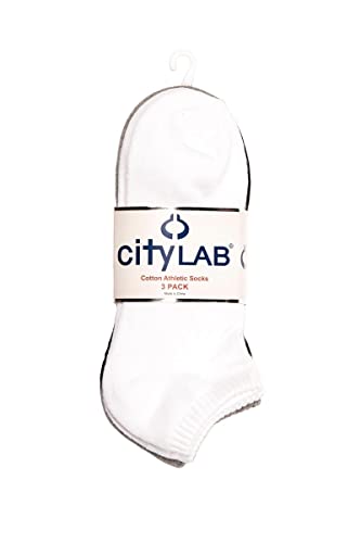 City Lab Men's 3-Pack Athletic Low Cut Sock No Show Sock with Cushion Sole, Multi, Sock 10-13/Shoe 6-12.5