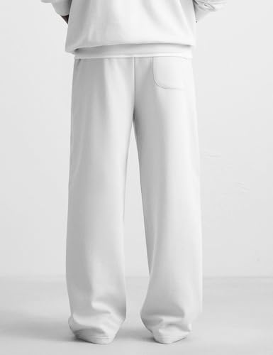 Image of HeSaYep Men's Baggy Sweatpants Cotton Fleece Wide Leg Sweat Pants
