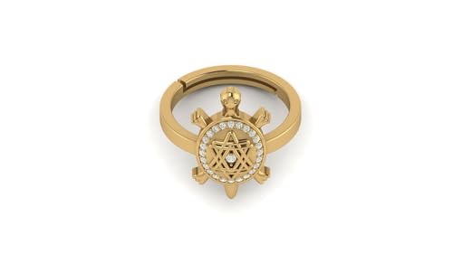 Image of LMDPRAJAPATIS Certified Natural Navratna Best Of Luck Gold & Silver Plated Tortoise Adjustable Ring for Men Or Women's