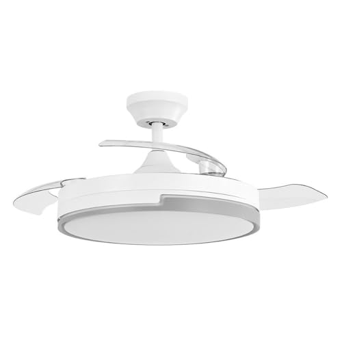 FABRILAMP Ventilador DC 72w Olimpia Blanco/gris 3Aspas Transp. 109d 6 Vel. 7200lm 3 Colores C/remoto, Memoria Y Temporizador