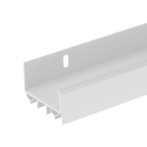 PVC Slide-On Door Bottom | Adjustable Plastic Weatherstrip Door Bottom with Drip Cap | 3 Feet (36-Inch) | for 1 3/4 Doors | White | Fits Gaps 3/8 to 7/8 | Made in The USA