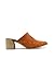 Suede Mules for Women Stacked Heel Mules Backless Mules Closed Toe Slide On Slide Mules Camel Sandals, 10