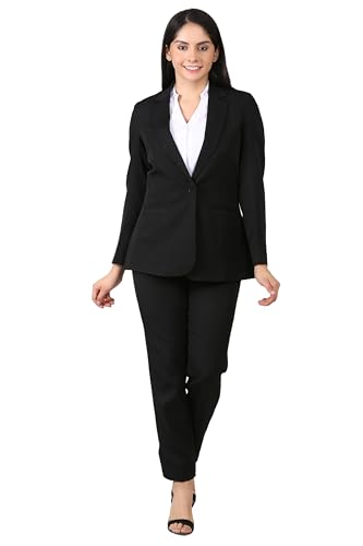 Image of Women's Formal Pant Suit Set | Single Button Blazer with Straight-Leg Trousers | Elegant Workwear for Office & Business Meetings
