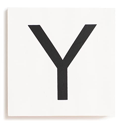 Stiles Letter Tiles Wall Decor Wooden Crossword Letters for Living Room Dining Room Kitchen or Bedroom Family Signs for Home 35 Inch White Letter Y