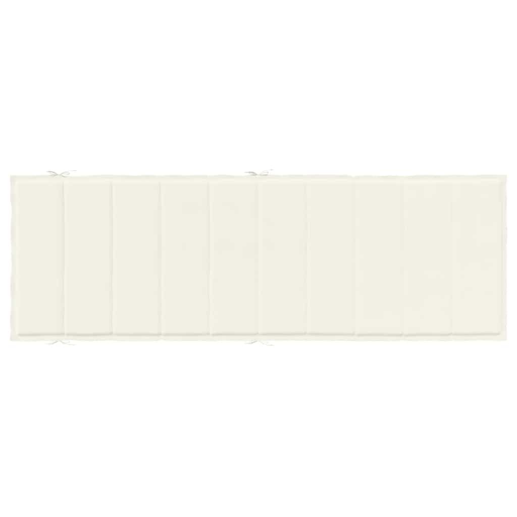 Cuscino per Lettino Prendisole Crema Mélange in Tessuto 100% Poliestere 186x58x4cm con Imbottitura in Fibra di Schiuma Antiscivolo Lavabile per Giardino Esterno Interno Comfort Ergonomico