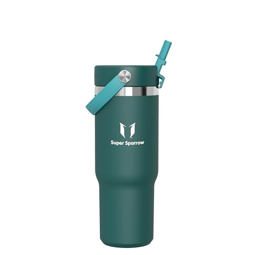 Sparrow Botella Termica 900ml Tumbler Vaso Termico con Pajita-Termo con Asa