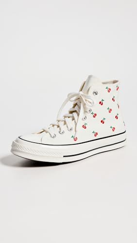 Converse Women's Chuck 70 Cherries Sneakers, Egret/Black/Red, 10.5 Medium US2