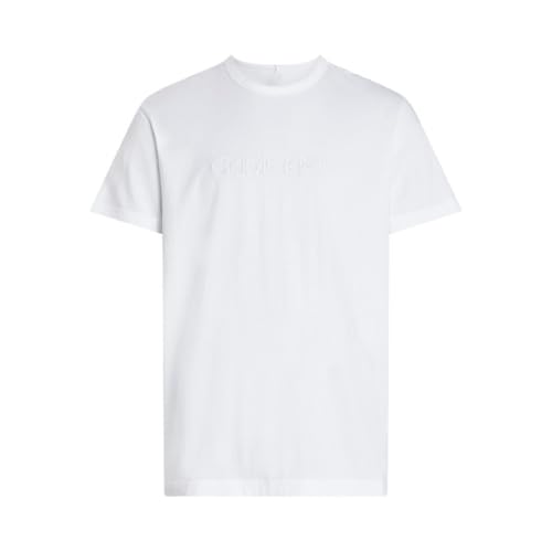 Calvin Klein T-Shirt Manches Courtes Homme Crew Neck Col Ras-du-Cou, Blanc (Classic White), M Calvin Klein T-Shirt Manches Courtes Homme Crew Neck Col Ras-du-Cou, Blanc (Classic White), M