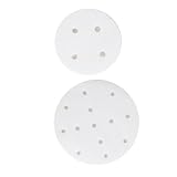 IWOWHERO 200 Hojas Papel de Horno Redondo Desechable para Vaporera de Silicona Antiadherente con Orificios para Dim Sum Barbacoa y Cocina Asiática y Paquete Mixto